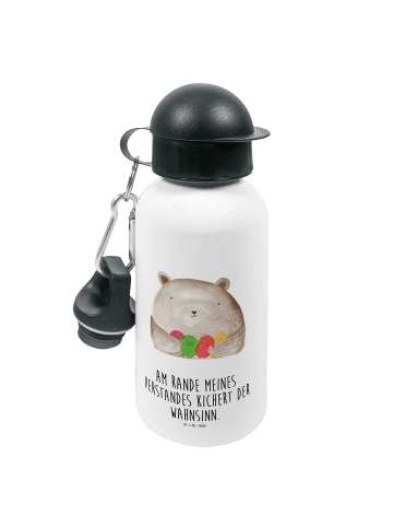 Trinkflasche Bär Gefühl mit Spruch in Weiß