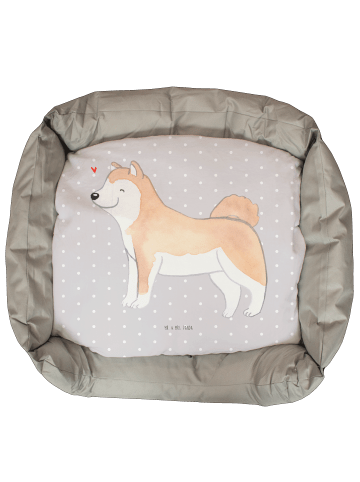 Hundekorb Akita Inu Lebensretter ohne Spruch in Grau Pastell