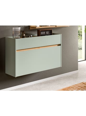 Schuhkipper Salbei und Artisan Eiche, Schuhschrank hängend 110 x 61 cm