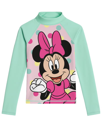 Minnie Mouse Schwimmshirt UV-Schutz 30 Langarm Badeshirt Rashguard in türkis