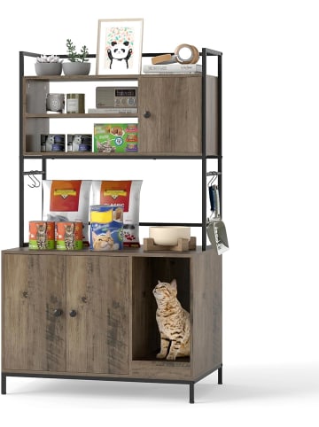 Katzenschrank für Katzentoilette 78 x 51 x 137 cm in Taupe