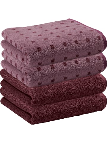 Frottier, Jacquard Handtuch 4er-Pack Sigmaringen in beere