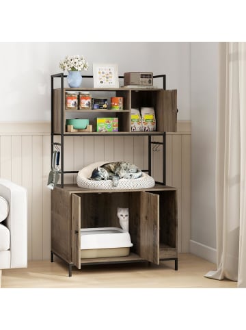 Katzenschrank für Katzentoilette 78 x 51 x 137 cm in Taupe