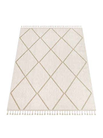 Teppich Kurzflor Geometrisch Wohnzimmer in Beige