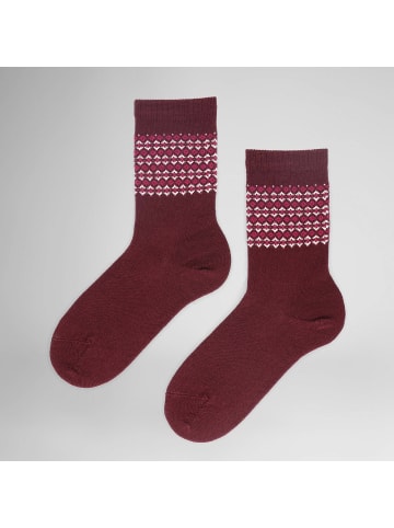 Socken Nordic Fashion in deep red