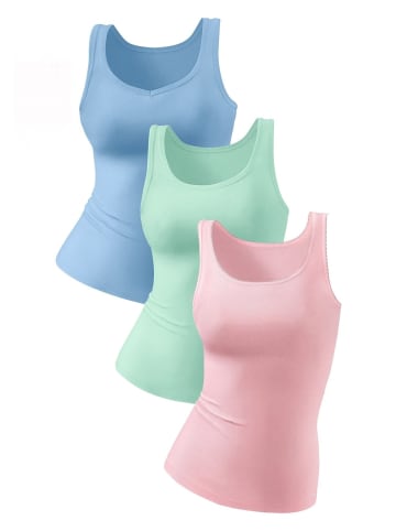 Achselhemd in blau, rosé, mint