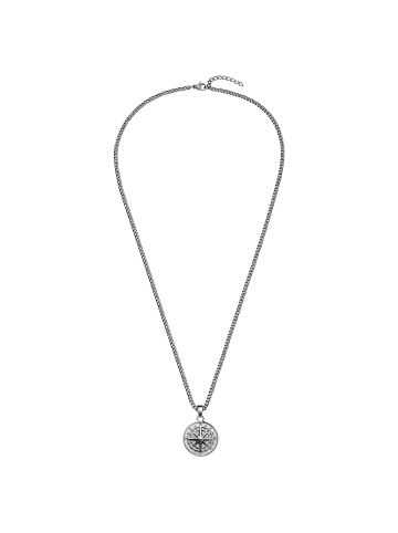 Kette Kompass aus Edelstahl in gunmetal