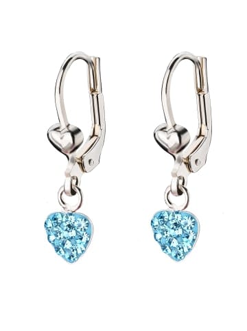 Ohrringe 925 Silber Herz in Blau