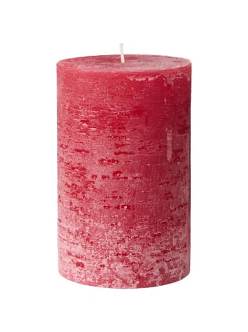 Rustikale Stumpenkerze mit Textur Ø 9,6 cm in nordic red