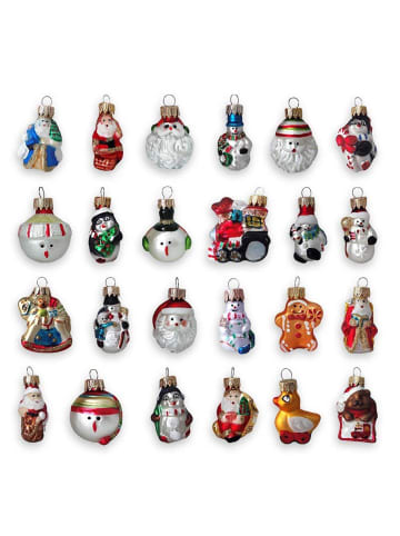 24er-Set: Baumschmuck-Glasornament in Bunt