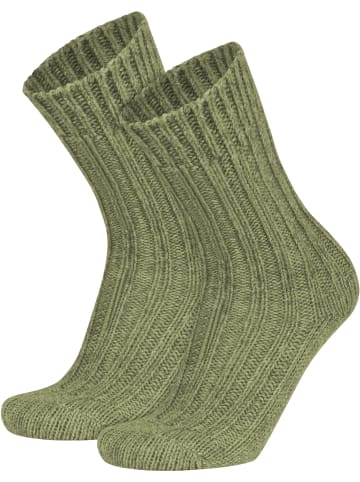 2 Paar WollSocken aus Alpaka- und Schafwolle in Grün