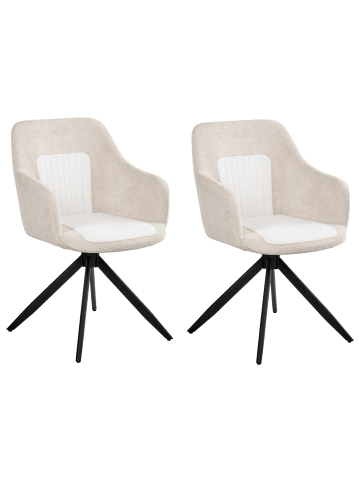 2er-Set Esszimmerstuhl LIKELY in Beige/Schwarz/Weiß
