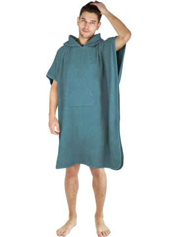 Badeponcho aus Bio-Baumwolle Sitra in Petrol