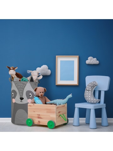 Aufbewahrungskorb Kinder "Waschbär" in Bunt - (H)55 x Ø 33 cm