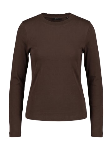 Basic Langarm-Shirt unifarben in Chocolate Plum