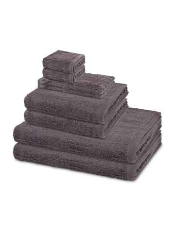 2 X Wasch- 2 X Gäste- 2 X Dusch- 2 X Handtuch im Set Premium in Schiefer