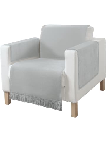Baumwollmischung Sessel- und Sofaschoner-Set 3-teilig Catania in silber