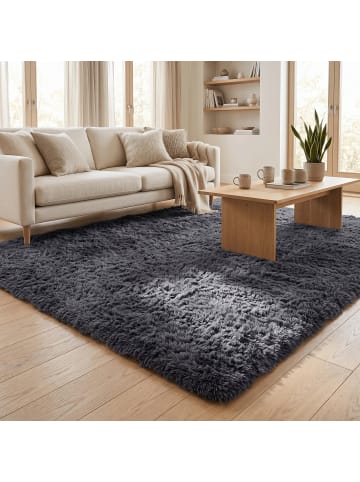 Hochflor-Teppich Fluffy in anthrazit
