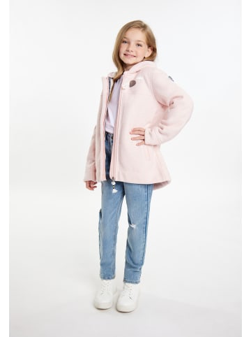 Mädels Mantel + Tagesrucksack - Set in Pastellrosa Melange
