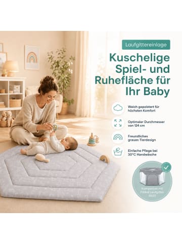 Laufstalleinlage 6-eckig Exclusiv in Safari Grau