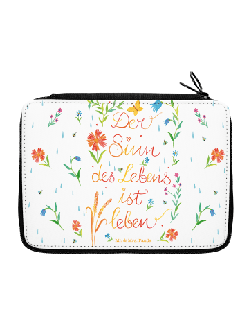 Federtasche Sinn des Lebens mit Spruch in Bunt