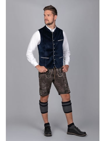 Kurze Trachtenlederhose Matze in dunkelbraun