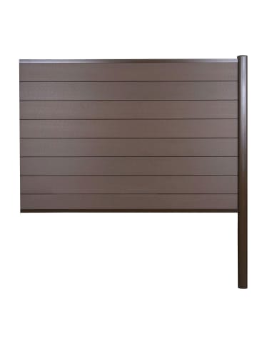 WPC-Sichtschutz Savoie Alu-Pfosten, Erweiterungselement, 185cm braun