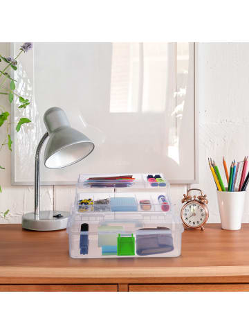 Aufbewahrungsbox in Transparent/ Grün - (B)33 x (H)14 x (T)19,5 cm