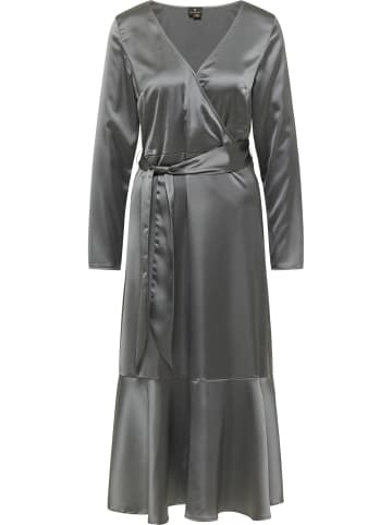 Damen Blusenkleid in Grau Oliv