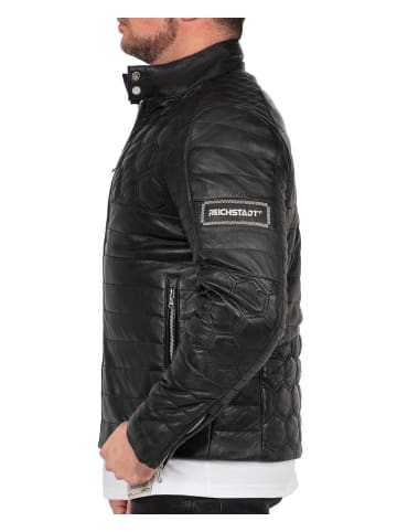 Herren Slim Fit Echtlederjacke Echtleder in Black