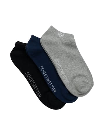 Sneakersocken 3er Pack in Black-Grey-Navy