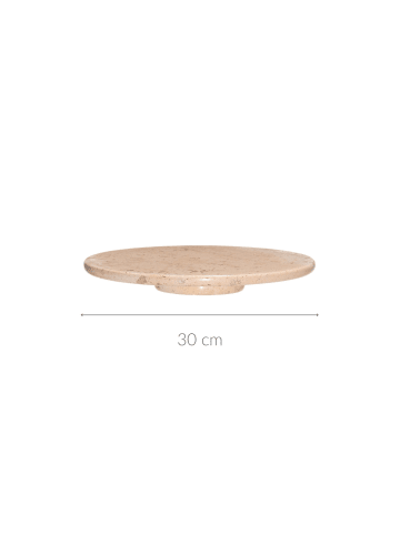 Drehbares Marmortablett in Beige, Ø 30 cm