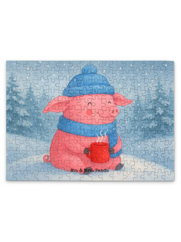 Puzzle Schwein Glühwein Design ohne Spruch in Weiß