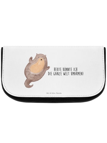 Kulturbeutel Otter Umarmen mit Spruch in Weiß