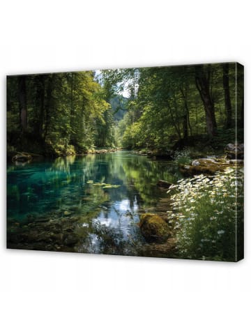 Leinwandbild Wald in Grün
