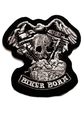 Biker BornApplikation Bügelbild inSchwarz