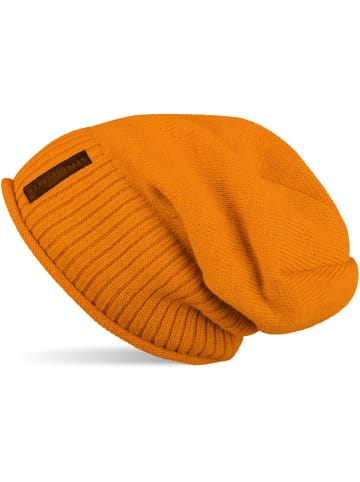 Feinstrick Beanie Mütze in Curry