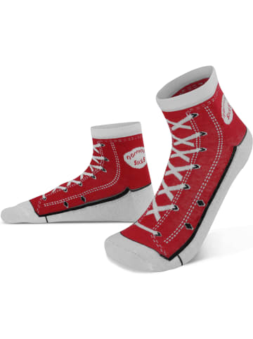 4 Paar Socken im Schuh-Design in Rot