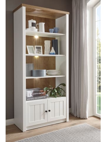 Regal weiß Pinie, Eiche hell Landhaus, Standregal 90 x 198 cm