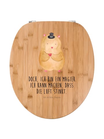 Toilettendeckel Hamster Hut mit Spruch in Braun