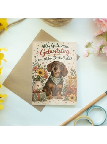 Geburtstagskarte Dackel Retro Design mit Spruch in Weiß