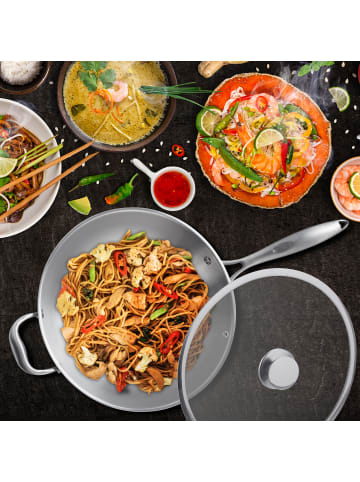 Wok in Silber - Ø 32 cm