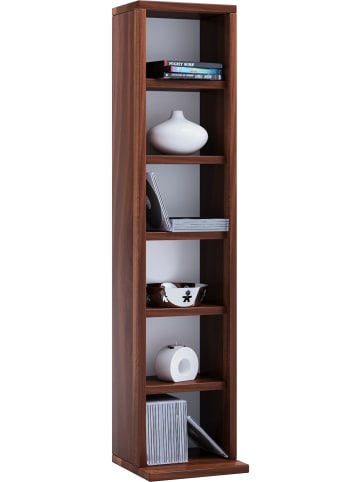 Holz CD DVD Stand Aufbewahrung Deko Regal Elementa in Kern-Nussbaum