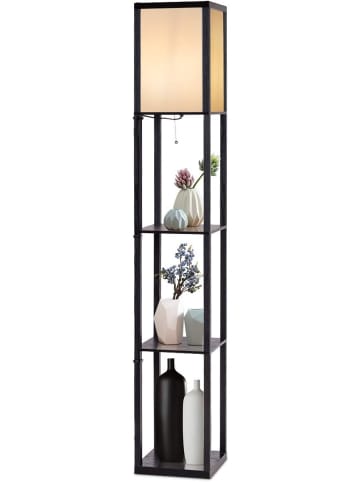 2 in 1 Standleuchte Regal 160cm in Schwarz