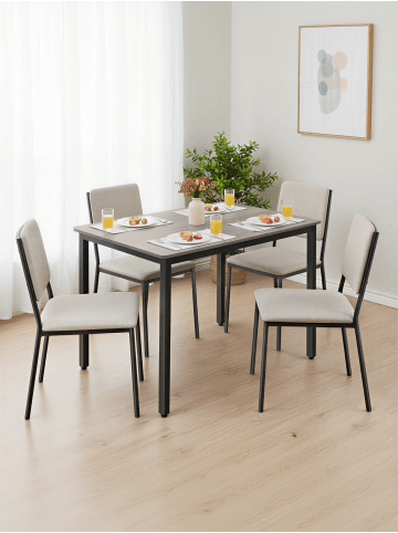 Esstisch Barnet in Greige-Schwarz - (B)110 x (H)77 x (T)70 cm