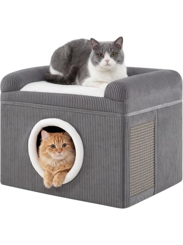 Katzenhaus faltbar 49 x 41 x 39 cm in Grau