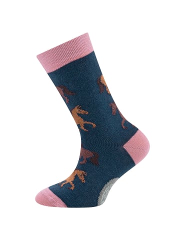 6er-Set Socken 6er Pack Pferde in blau-beige meliert