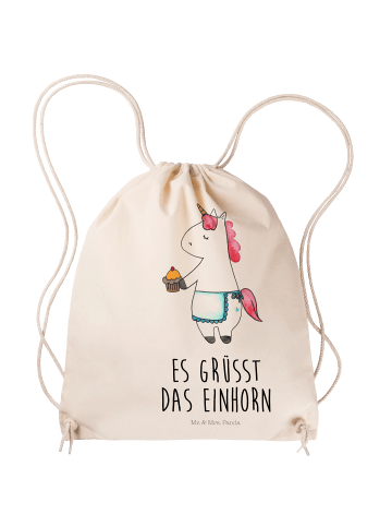 Gym-Rucksack Einhorn Muffin mit Spruch in Creme