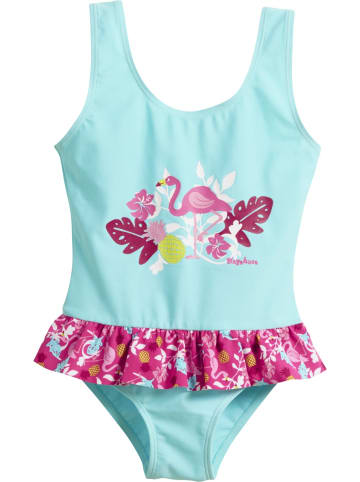 UV-Schutz Badeanzug Flamingo in Türkis