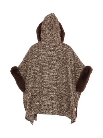 Damen Poncho in Braun